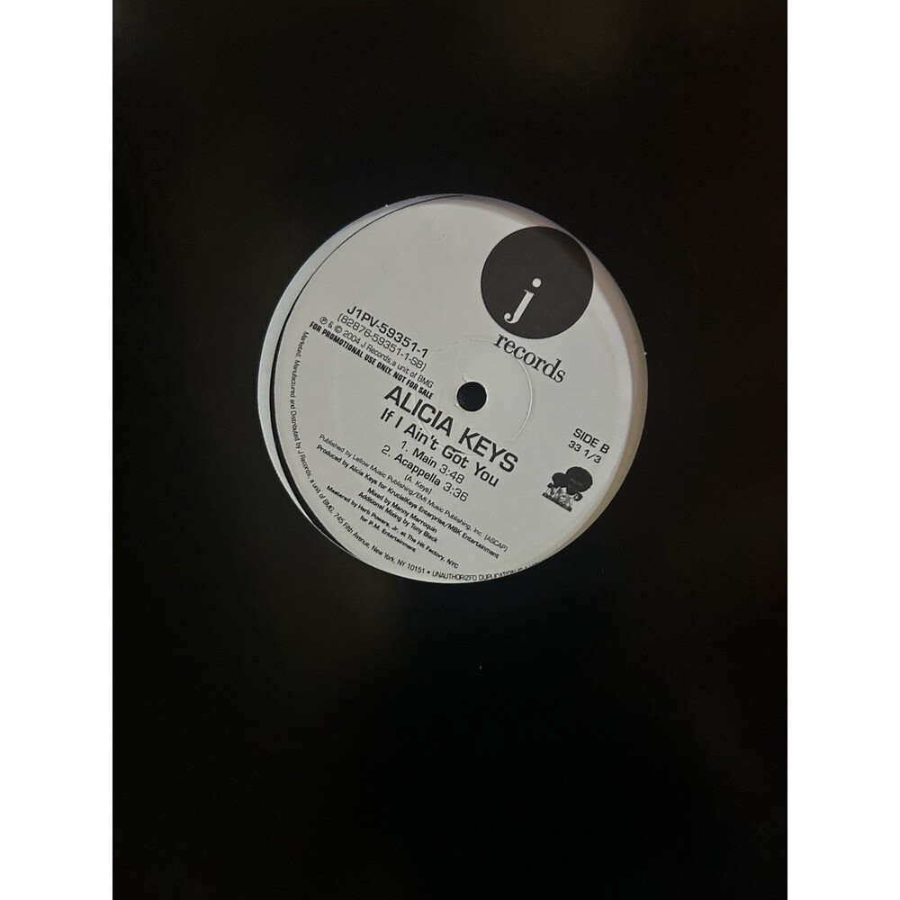 Alicia Keys - If I Ain't Got You 12” Promo Vinyl